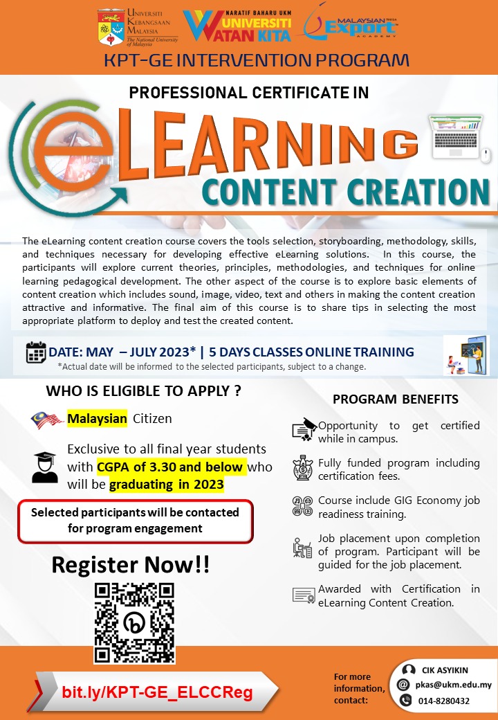 PENSIJILAN PROFESIONAL: eLEARNING CONTENT CREATION